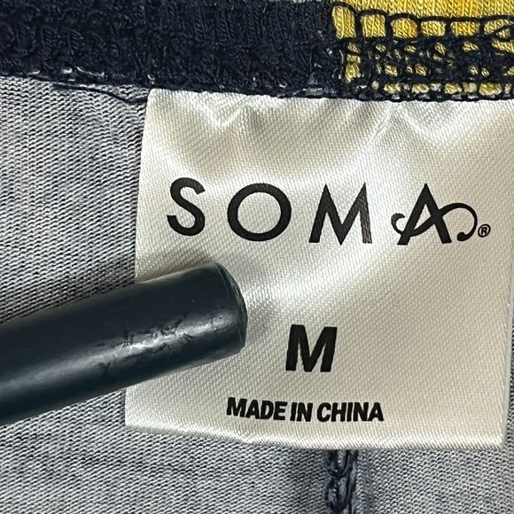 Soma‎ Cool Nights Pajama Pants Medium Jogger Citrus Pockets Lemon Lounge Cozy - Picture 7 of 8